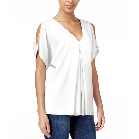 MICHAEL Michael Kors Tops - MICHAEL Michael Kors Cold Shoulder Pleat Top